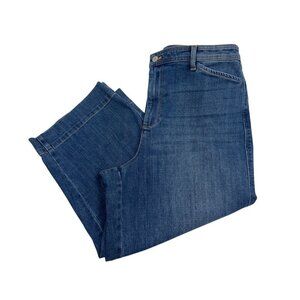 Talbots Wide Leg Cropped Stretch Jeans Medium/Dark Wash Women's Size 14P